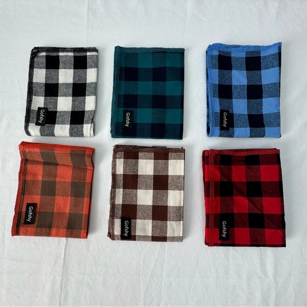 Pet Bandanas Plaid Buffalo Check Dog Cat  Scarf 6pcs